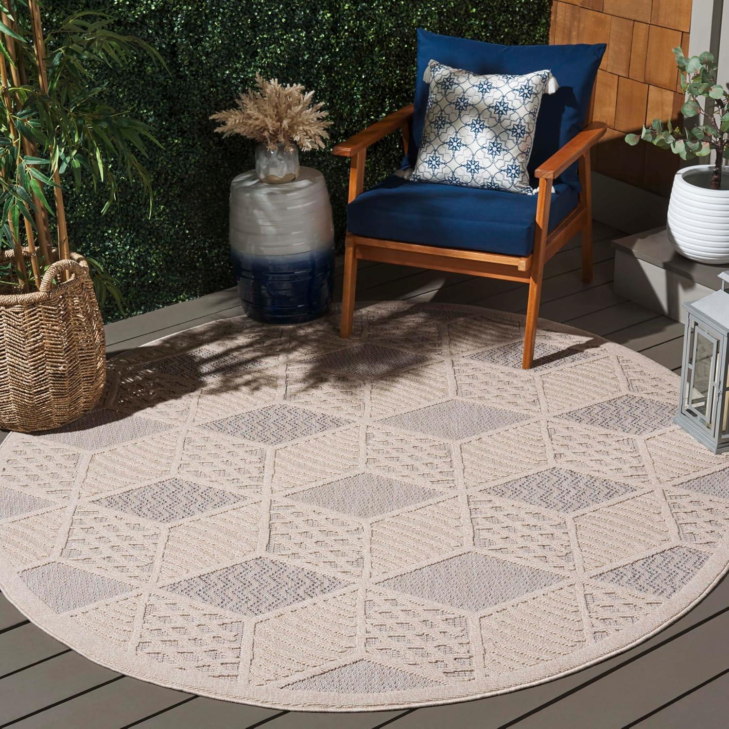 image:imageSAFAVIEH Washable Rug Outdoor Milos Collection 5 x 76 Ivory NonShedding amp Easy to Clean Ideal for Patio Backyard Mudroom MLO114AIvory