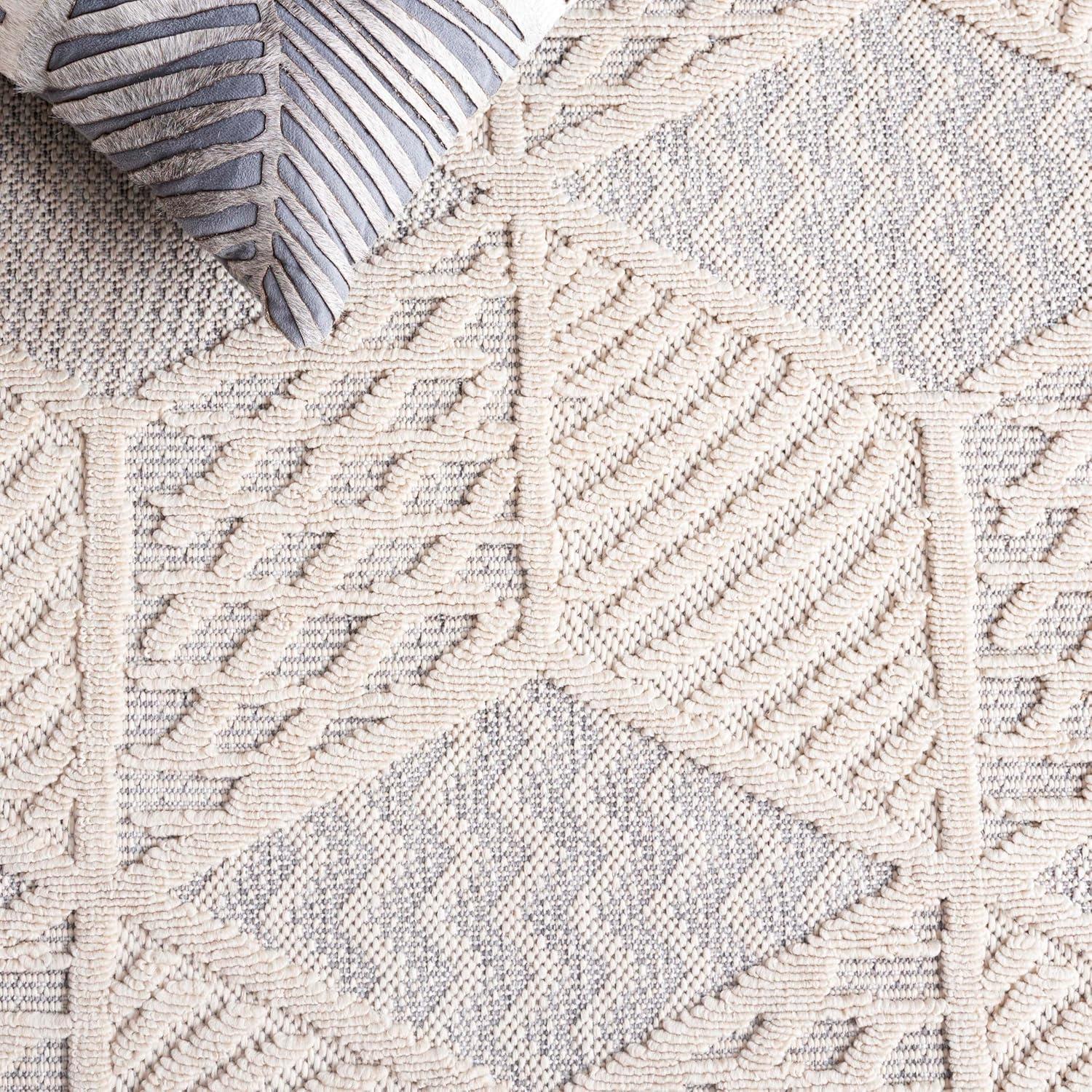 image:imageSAFAVIEH Washable Rug Outdoor Milos Collection 5 x 76 Ivory NonShedding amp Easy to Clean Ideal for Patio Backyard Mudroom MLO114AIvory