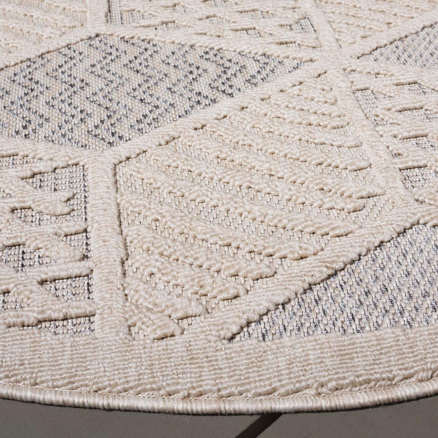 image:imageSAFAVIEH Washable Rug Outdoor Milos Collection 5 x 76 Ivory NonShedding amp Easy to Clean Ideal for Patio Backyard Mudroom MLO114AIvory