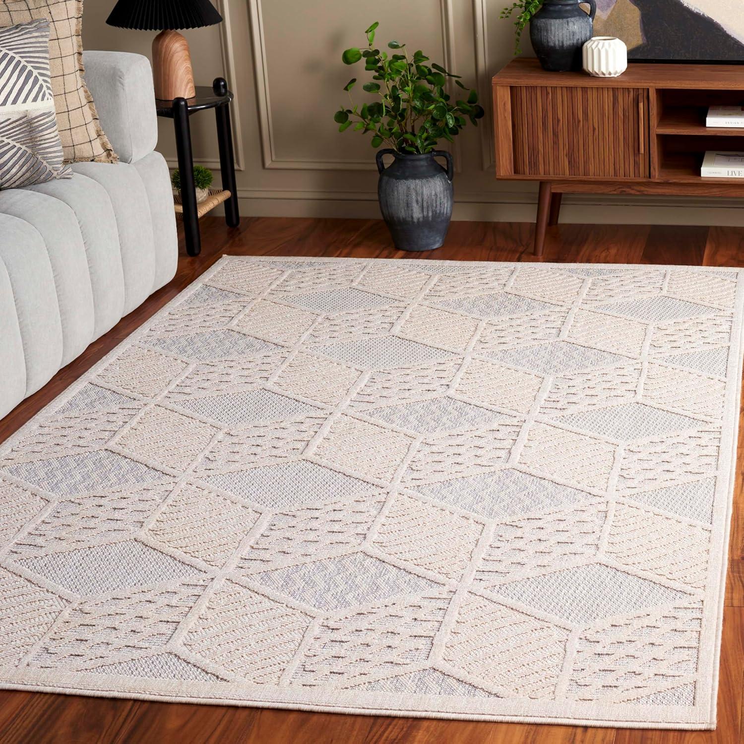 image:imageSAFAVIEH Washable Rug Outdoor Milos Collection 5 x 76 Ivory NonShedding amp Easy to Clean Ideal for Patio Backyard Mudroom MLO114AIvory