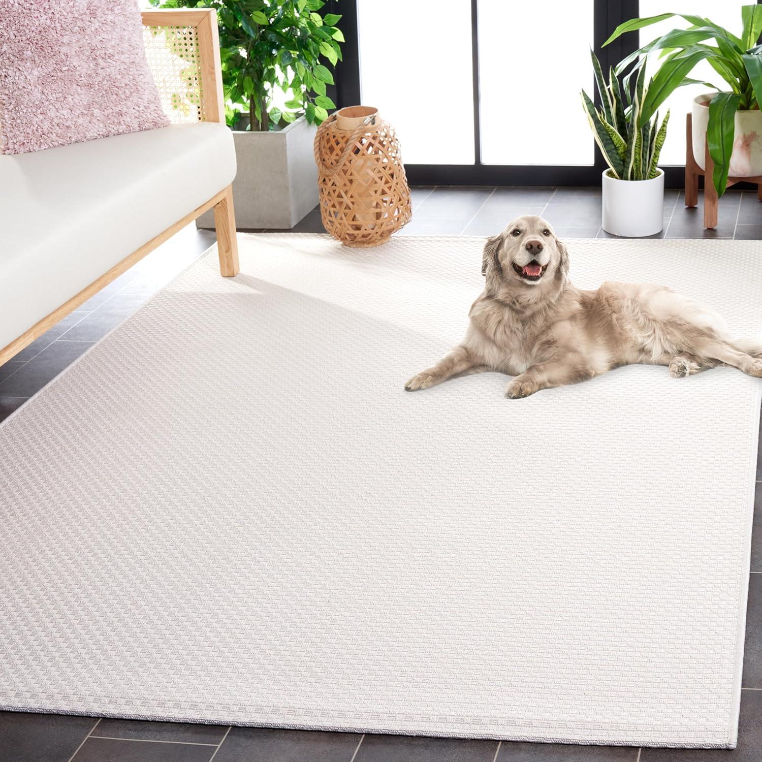 image:imageSAFAVIEH Washable Rug Outdoor Sisal AllWeather Collection 9 x 12 Ivory NonShedding amp Easy to Clean Ideal for Patio Backyard Mudroom SAW640AIvory