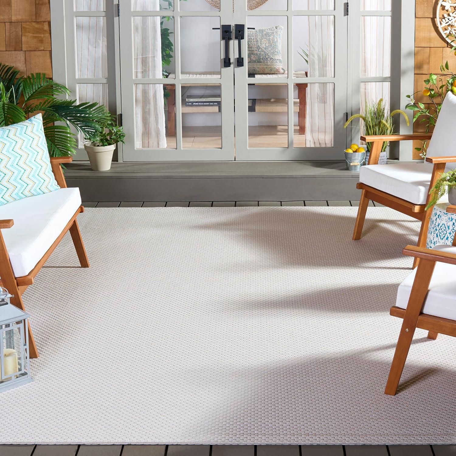 image:imageSAFAVIEH Washable Rug Outdoor Sisal AllWeather Collection 9 x 12 Ivory NonShedding amp Easy to Clean Ideal for Patio Backyard Mudroom SAW640AIvory