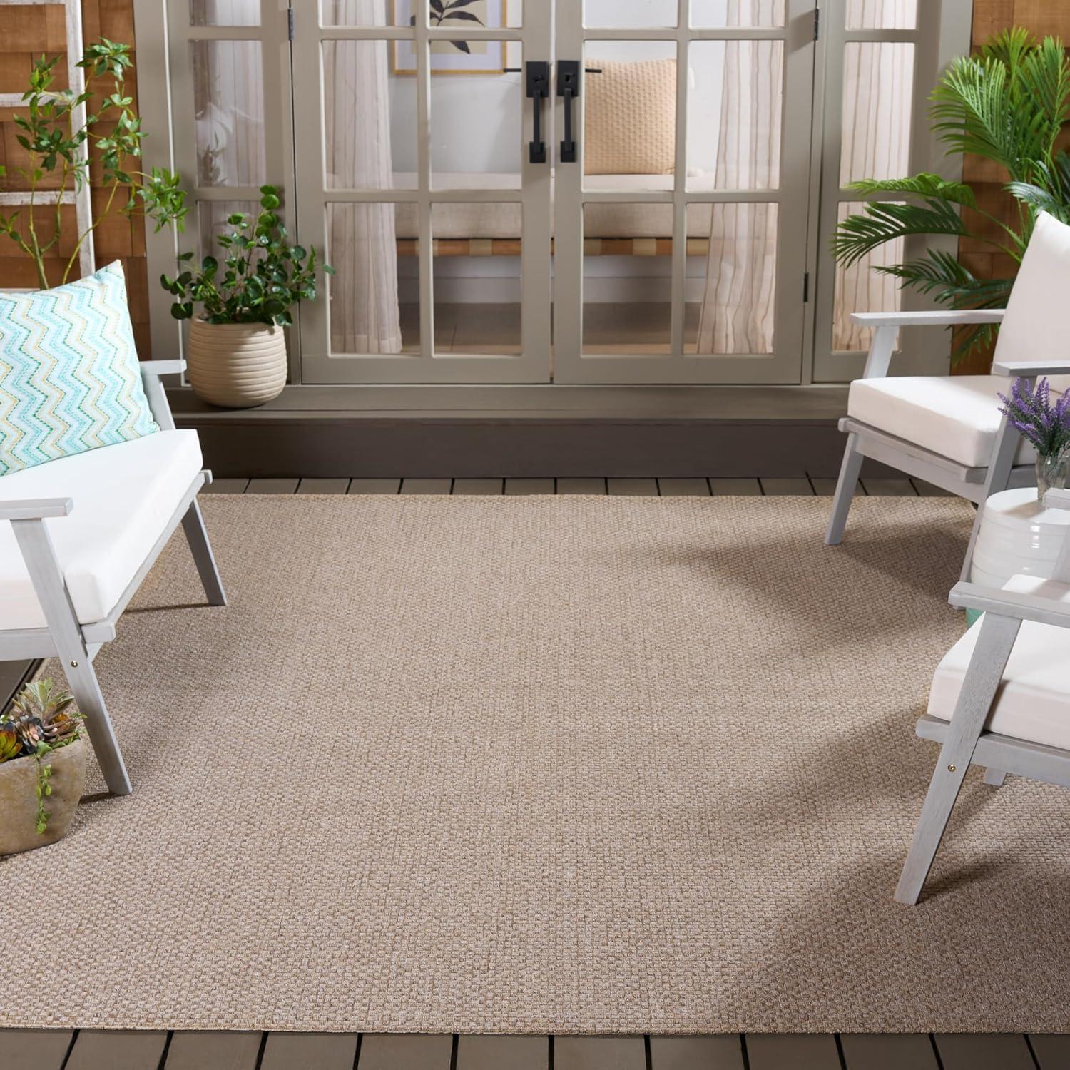 image:imageSAFAVIEH Washable Rug Outdoor Sisal AllWeather Collection 9 x 12 Ivory NonShedding amp Easy to Clean Ideal for Patio Backyard Mudroom SAW640ATaupe