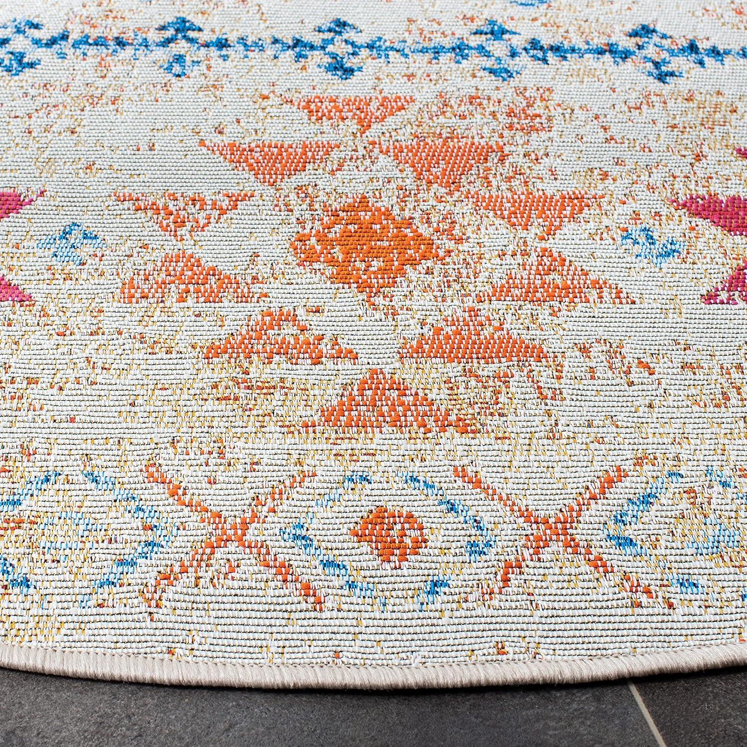 image:imageSAFAVIEH Washable Rug Outdoor Summer Collection 53 x 76 Ivory amp Red NonShedding amp Easy to Clean Ideal for Patio Backyard Mudroom SMR420AIvoryRed