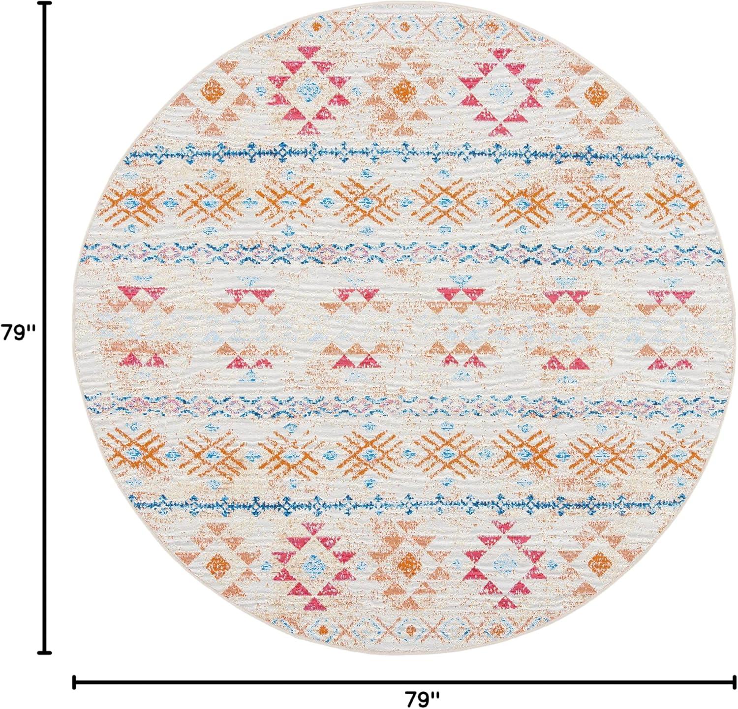 image:imageSAFAVIEH Washable Rug Outdoor Summer Collection 53 x 76 Ivory amp Red NonShedding amp Easy to Clean Ideal for Patio Backyard Mudroom SMR420AIvoryRed