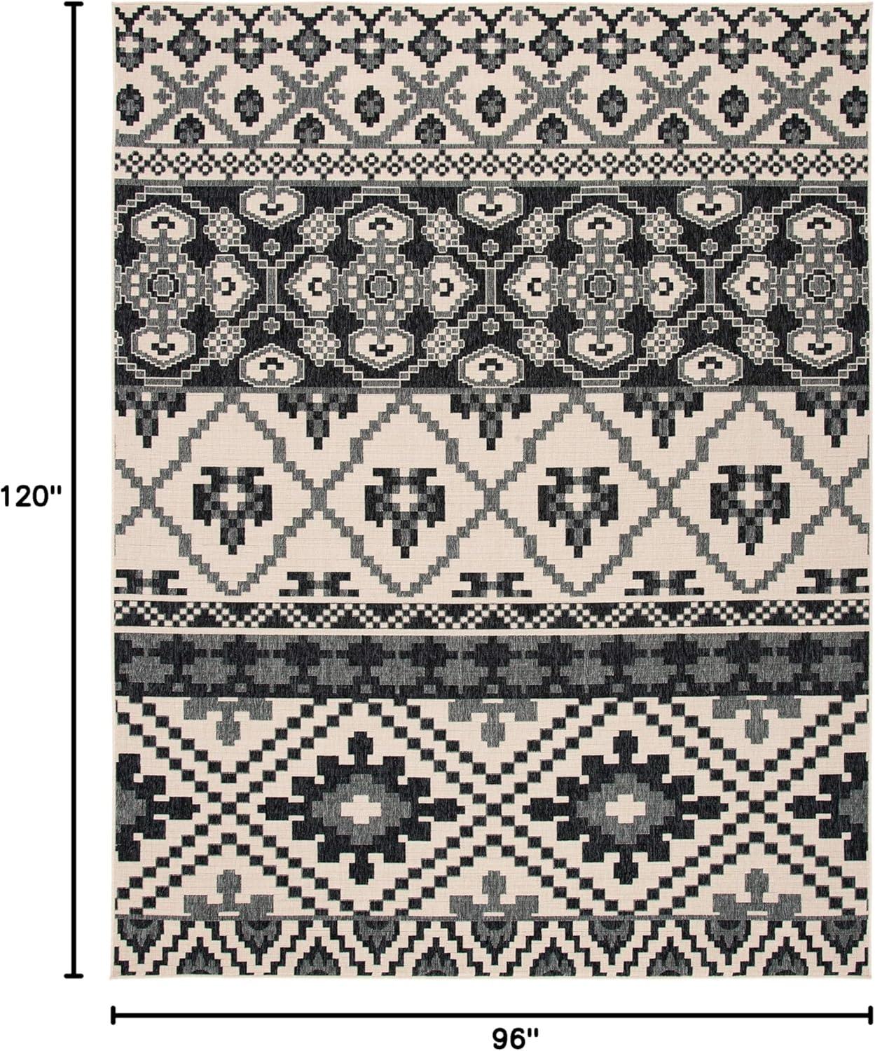 image:imageSAFAVIEH Washable Rug Outdoor Veranda Collection 8 x 11 Beige amp Grey NonShedding amp Easy to Clean Ideal for Patio Backyard Mudroom VER0973413BeigeGrey