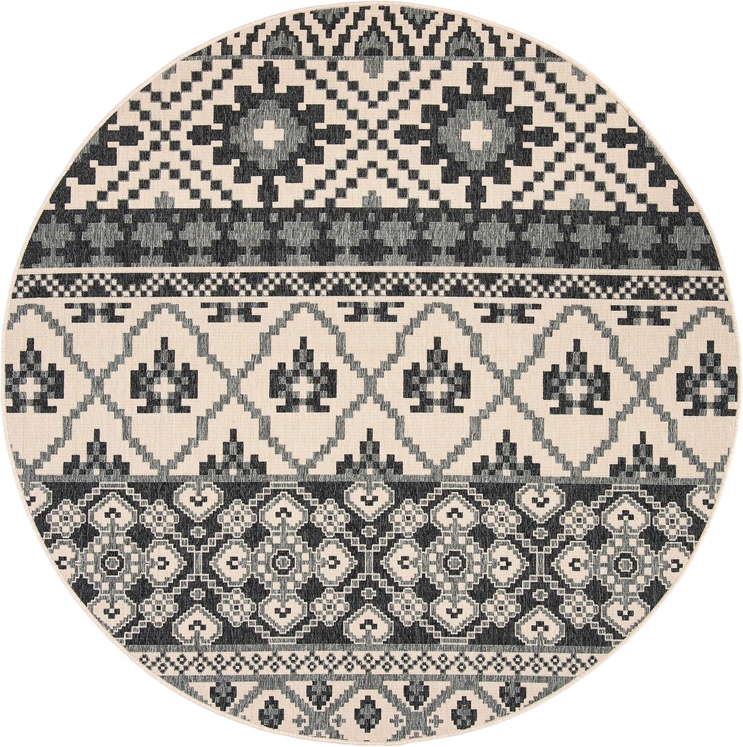 image:imageSAFAVIEH Washable Rug Outdoor Veranda Collection 8 x 11 Beige amp Grey NonShedding amp Easy to Clean Ideal for Patio Backyard Mudroom VER0973413BeigeGrey