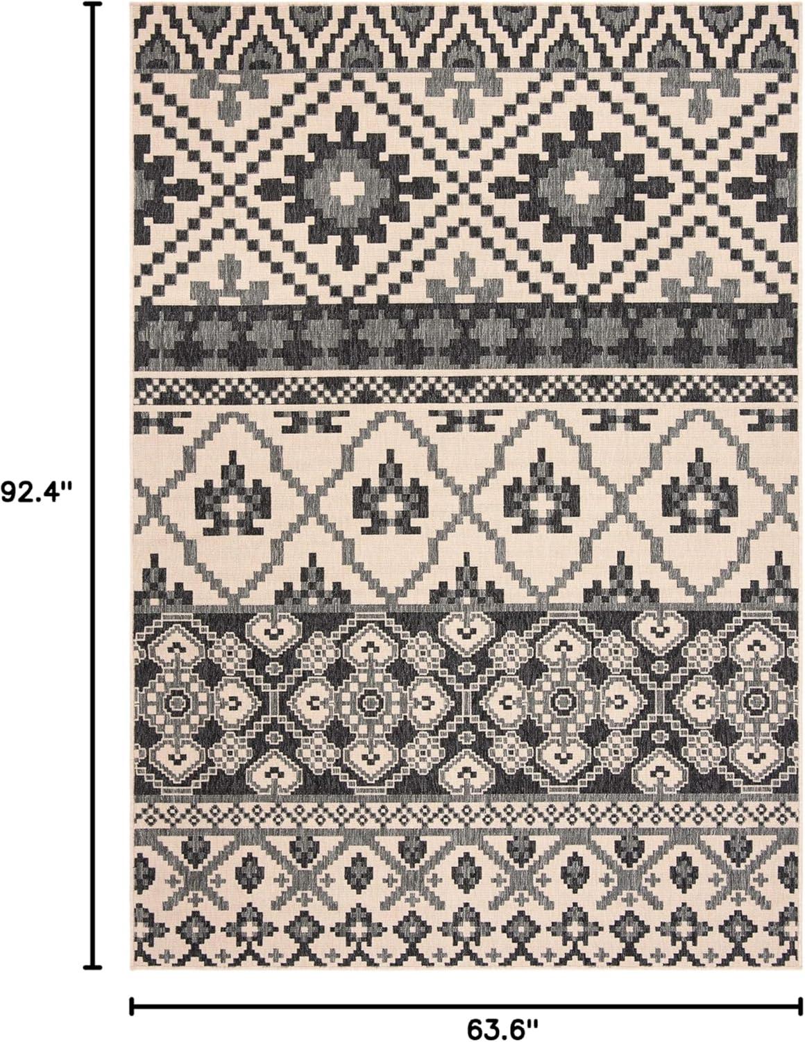 image:imageSAFAVIEH Washable Rug Outdoor Veranda Collection 8 x 11 Beige amp Grey NonShedding amp Easy to Clean Ideal for Patio Backyard Mudroom VER0973413BeigeGrey