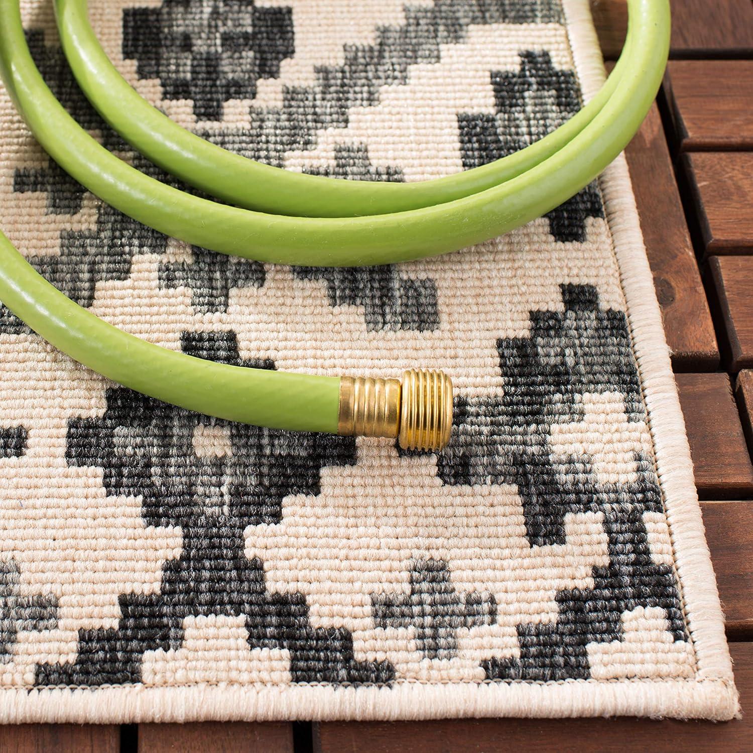 image:imageSAFAVIEH Washable Rug Outdoor Veranda Collection 8 x 11 Beige amp Grey NonShedding amp Easy to Clean Ideal for Patio Backyard Mudroom VER0973413BeigeGrey
