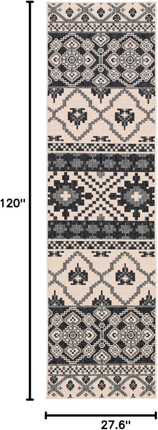 image:imageSAFAVIEH Washable Rug Outdoor Veranda Collection 8 x 11 Beige amp Grey NonShedding amp Easy to Clean Ideal for Patio Backyard Mudroom VER0973413BeigeGrey