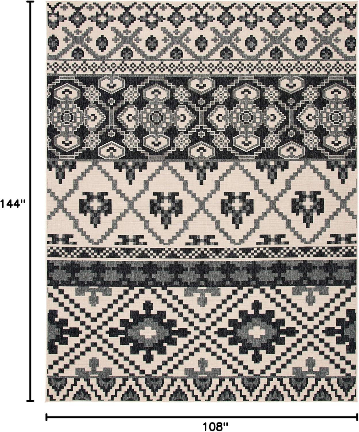 image:imageSAFAVIEH Washable Rug Outdoor Veranda Collection 8 x 11 Beige amp Grey NonShedding amp Easy to Clean Ideal for Patio Backyard Mudroom VER0973413BeigeGrey