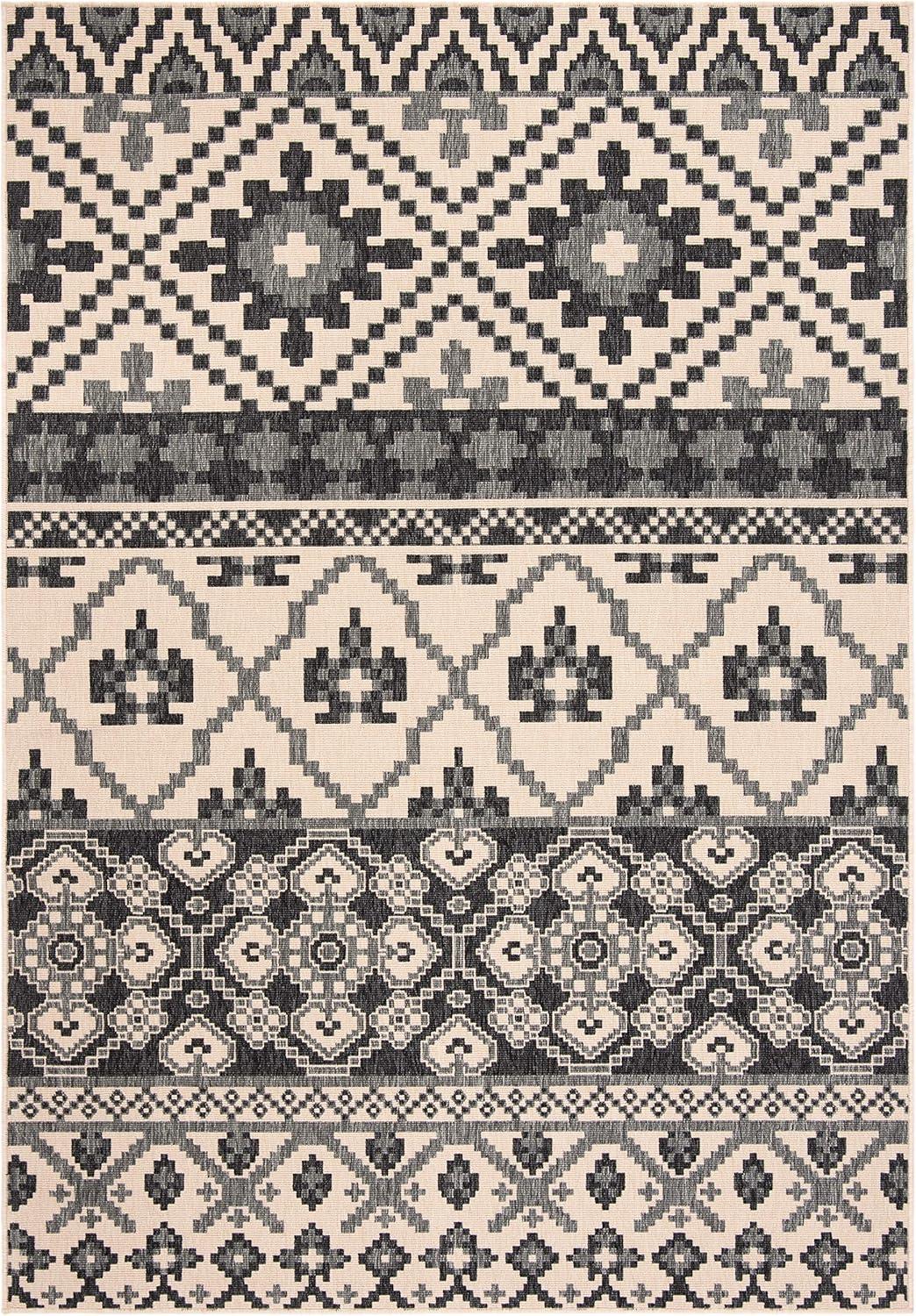 image:imageSAFAVIEH Washable Rug Outdoor Veranda Collection 8 x 11 Beige amp Grey NonShedding amp Easy to Clean Ideal for Patio Backyard Mudroom VER0973413BeigeGrey