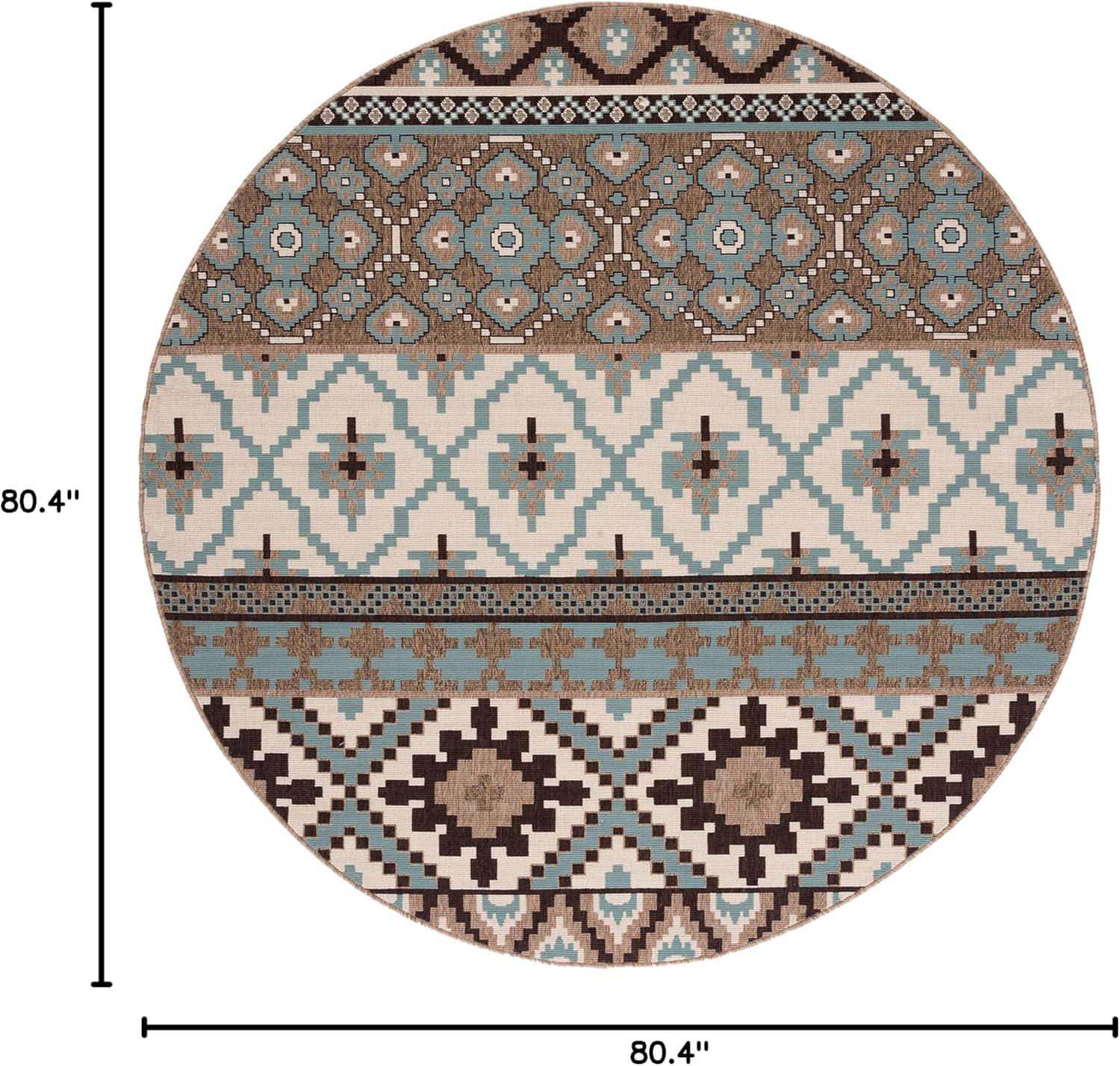image:imageSAFAVIEH Washable Rug Outdoor Veranda Collection 8 x 11 Beige amp Grey NonShedding amp Easy to Clean Ideal for Patio Backyard Mudroom VER0973413CremeBrown