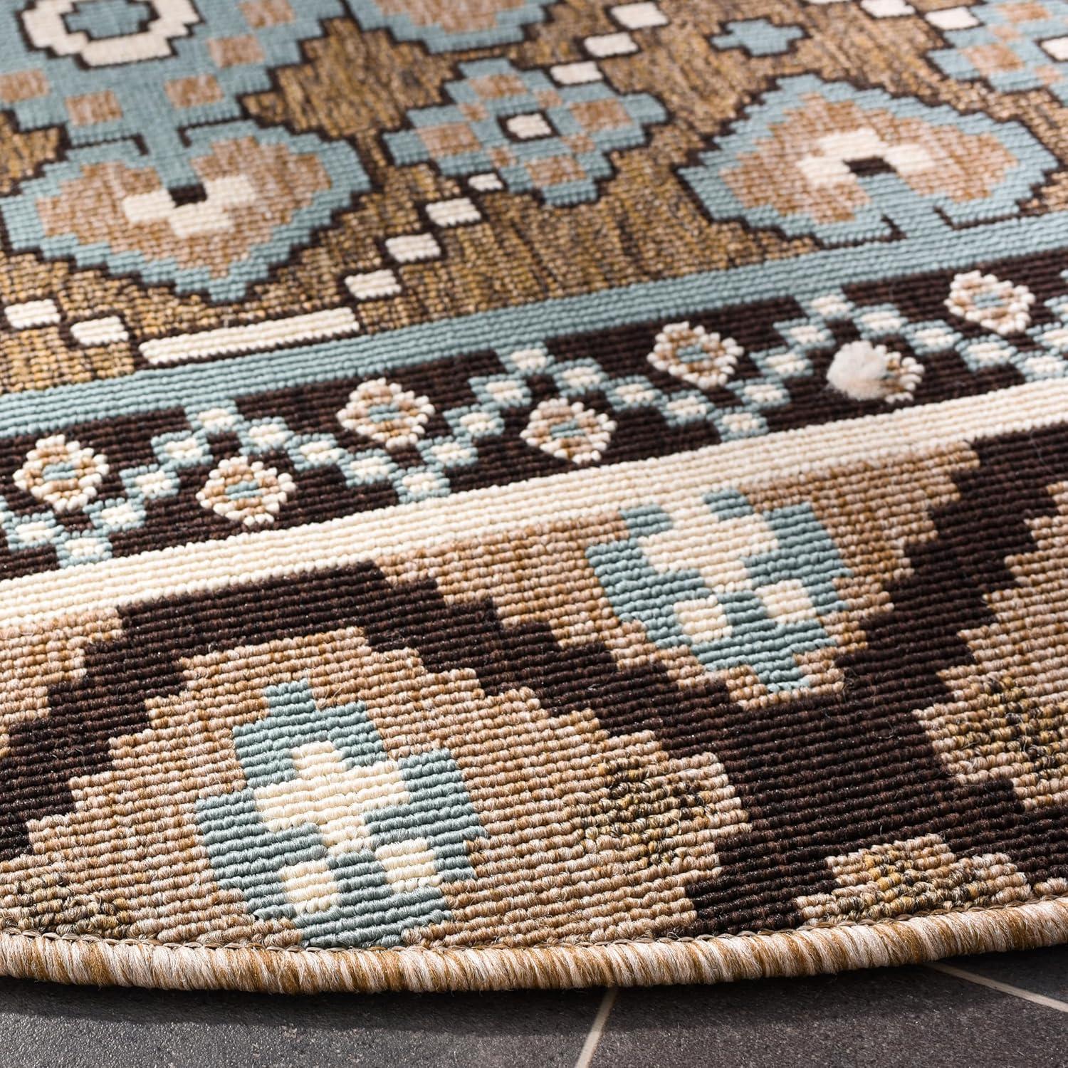 image:imageSAFAVIEH Washable Rug Outdoor Veranda Collection 8 x 11 Beige amp Grey NonShedding amp Easy to Clean Ideal for Patio Backyard Mudroom VER0973413CremeBrown