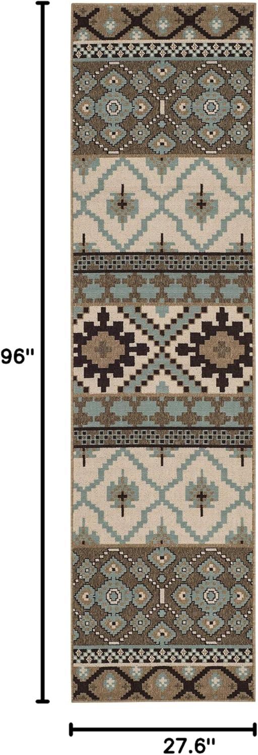 image:imageSAFAVIEH Washable Rug Outdoor Veranda Collection 8 x 11 Beige amp Grey NonShedding amp Easy to Clean Ideal for Patio Backyard Mudroom VER0973413CremeBrown