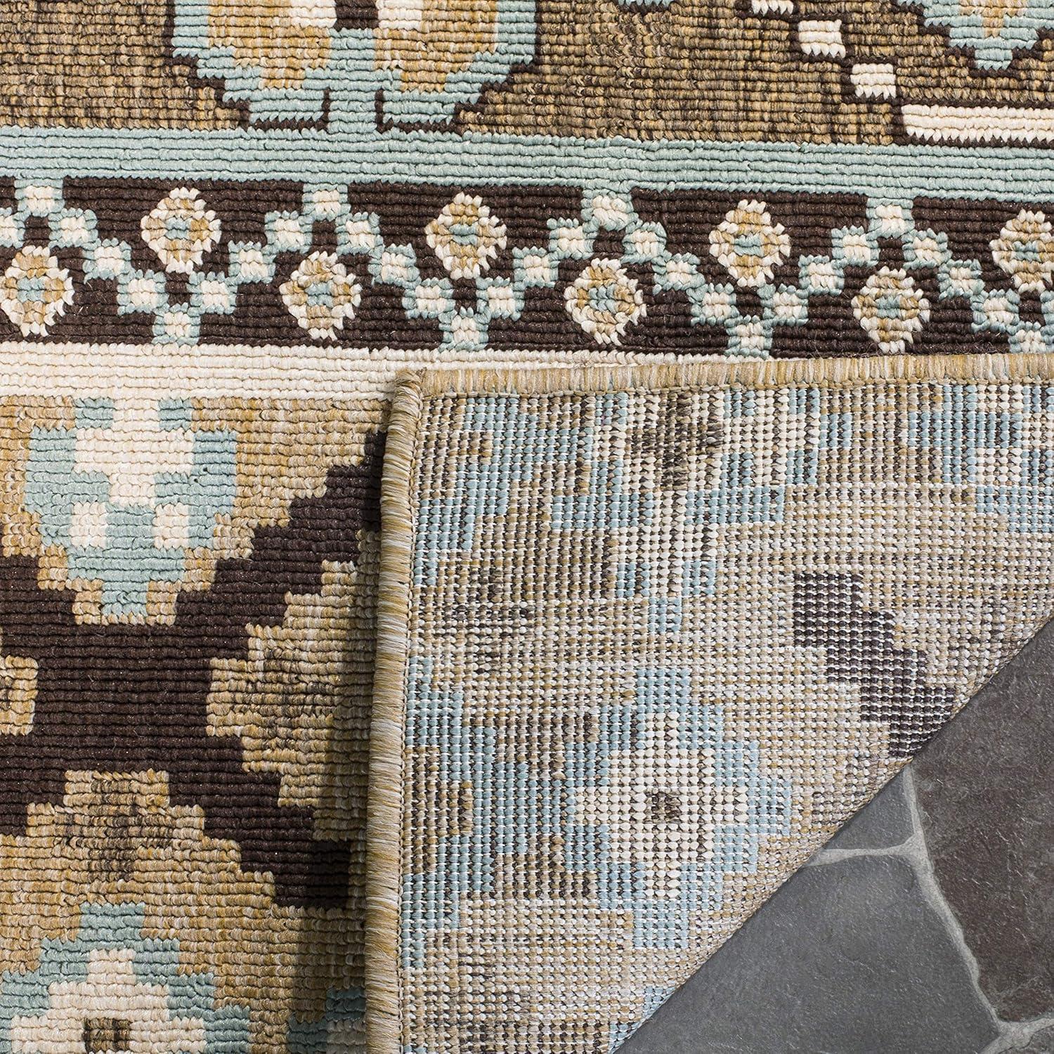 image:imageSAFAVIEH Washable Rug Outdoor Veranda Collection 8 x 11 Beige amp Grey NonShedding amp Easy to Clean Ideal for Patio Backyard Mudroom VER0973413CremeBrown