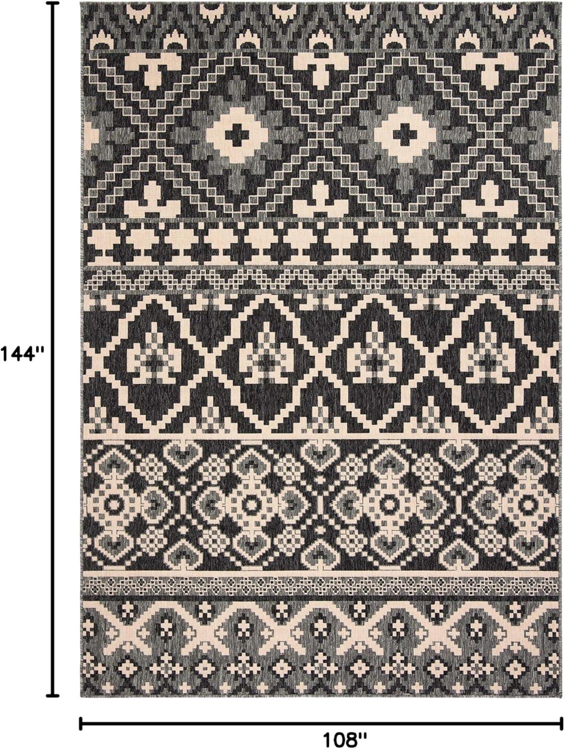 image:imageSAFAVIEH Washable Rug Outdoor Veranda Collection 8 x 11 Beige amp Grey NonShedding amp Easy to Clean Ideal for Patio Backyard Mudroom VER0973413GreyBeige