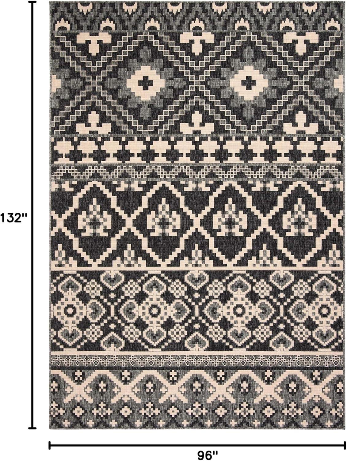 image:imageSAFAVIEH Washable Rug Outdoor Veranda Collection 8 x 11 Beige amp Grey NonShedding amp Easy to Clean Ideal for Patio Backyard Mudroom VER0973413GreyBeige