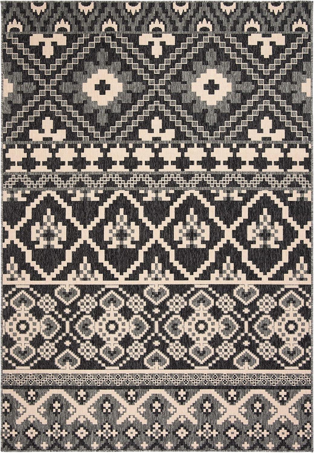 image:imageSAFAVIEH Washable Rug Outdoor Veranda Collection 8 x 11 Beige amp Grey NonShedding amp Easy to Clean Ideal for Patio Backyard Mudroom VER0973413GreyBeige