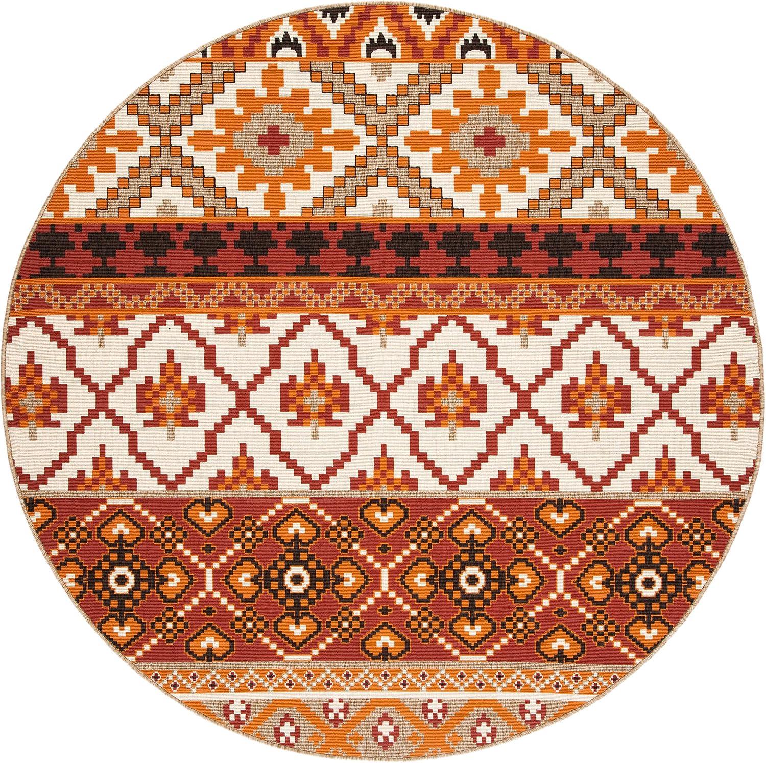 image:imageSAFAVIEH Washable Rug Outdoor Veranda Collection 8 x 11 Beige amp Grey NonShedding amp Easy to Clean Ideal for Patio Backyard Mudroom VER0973413RedBeige