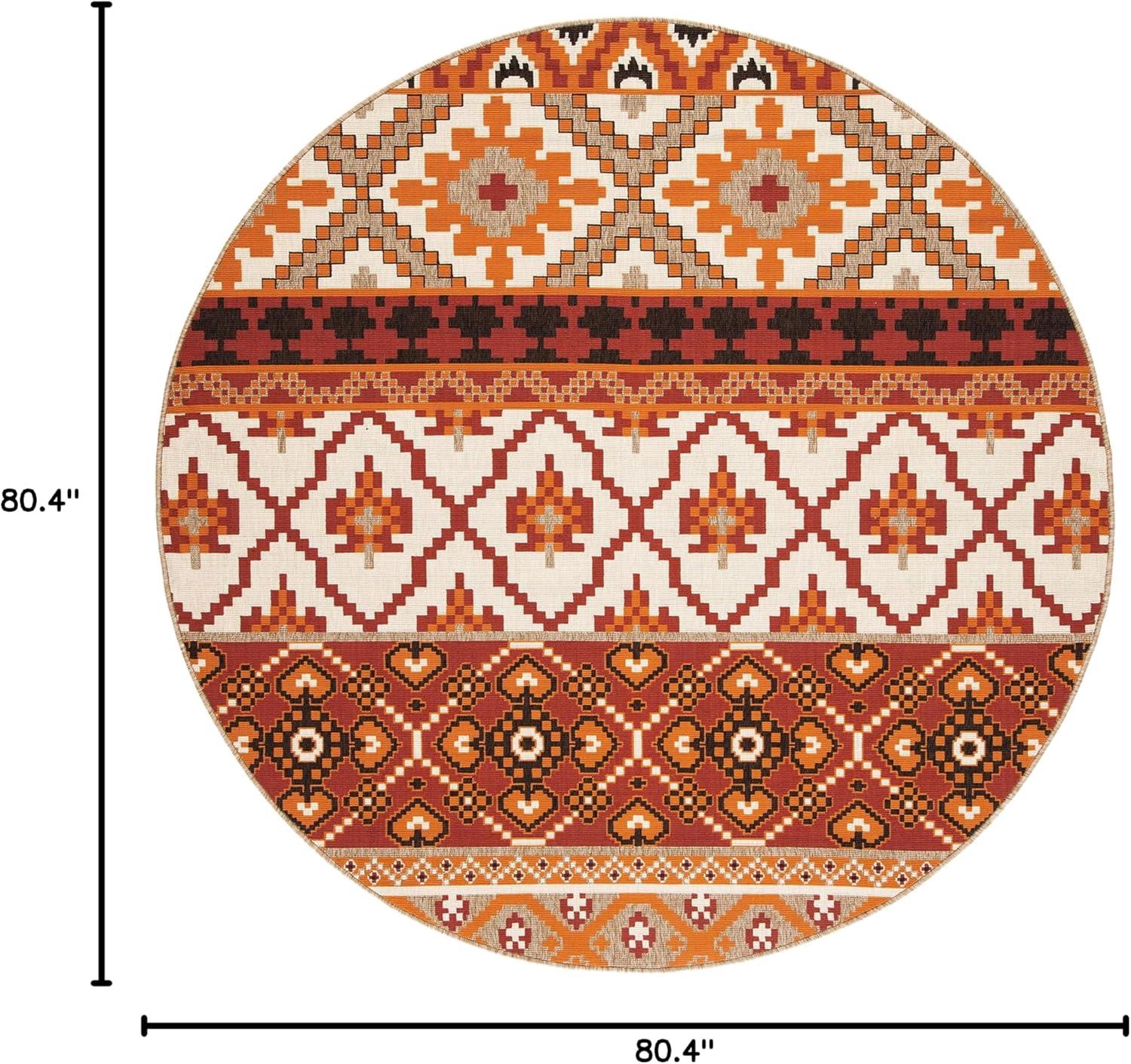 image:imageSAFAVIEH Washable Rug Outdoor Veranda Collection 8 x 11 Beige amp Grey NonShedding amp Easy to Clean Ideal for Patio Backyard Mudroom VER0973413RedBeige