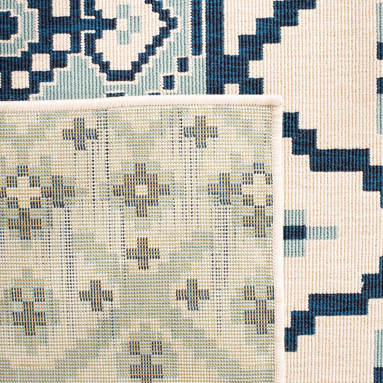 image:imageSAFAVIEH Washable Rug Outdoor Veranda Collection 8 x 11 Beige amp Grey NonShedding amp Easy to Clean Ideal for Patio Backyard Mudroom VER0973413TurquoiseBlue