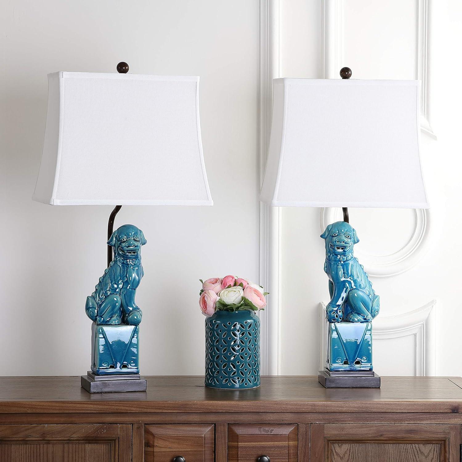 image:imageSafavieh Lighting Collection Foo Dog Blue Table Lamp Set of 2Blue Set of 2
