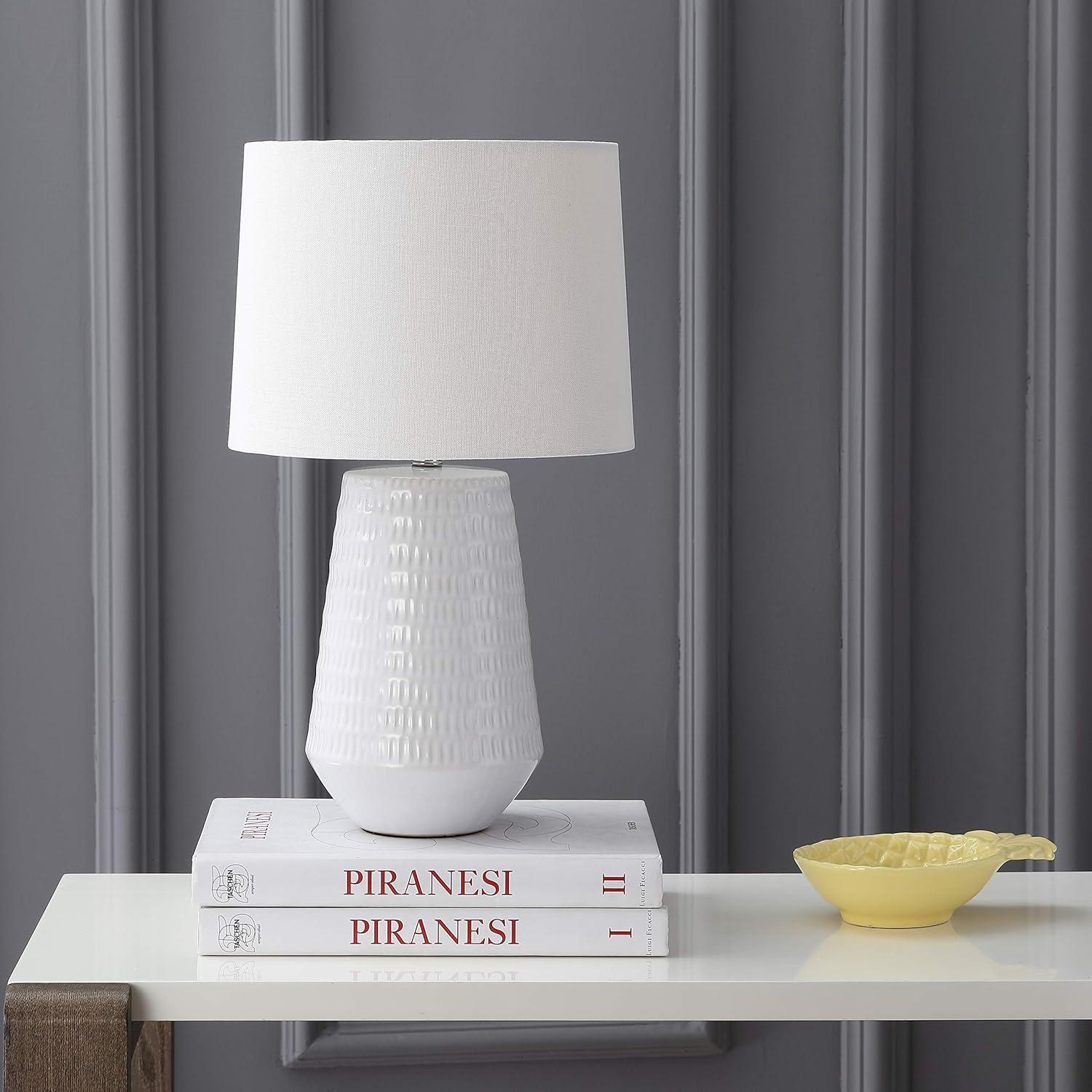 image:imageSafavieh Lighting Collection Stark Plated Silver 28inch Bedroom Living Room Home Office Desk Nightstand Table Lamp LED Bulb IncludedWhite with USB