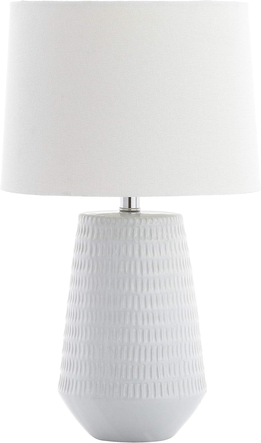 image:imageSafavieh Lighting Collection Stark Plated Silver 28inch Bedroom Living Room Home Office Desk Nightstand Table Lamp LED Bulb IncludedWhite with USB