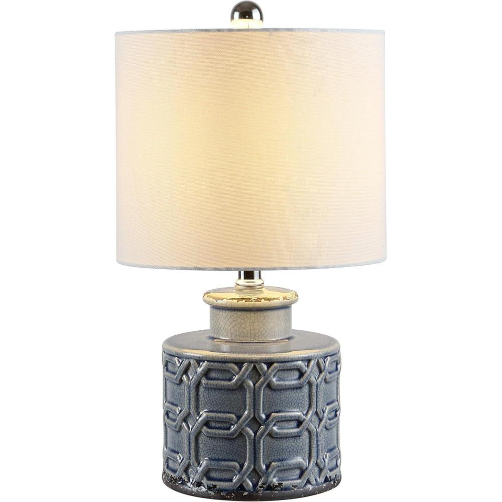 image:imageSAFAVIEH Lighting Collection Bijou Blue Ceramic Table Lamp Modern Contemporary Knot amp Coin Design LED Bulb Included TBL4267A