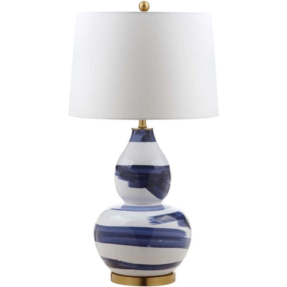 image:imageSAFAVIEH Lighting Collection Aileen Abstract Brown Gold Brushstroke 33inch Bedroom Living Room Home Office Desk Nightstand Table Lamp LED Bulb IncludedBlueGold