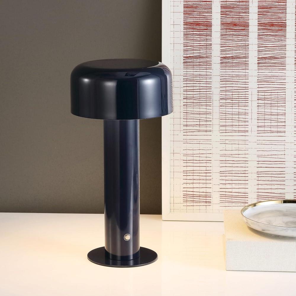 image:imageSAFAVIEH Lighting Collection Bonny Dark Blue 13inch Table Lamp LED Bulb Included