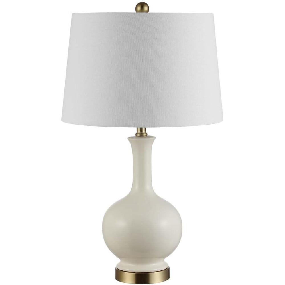 image:imageSAFAVIEH Lighting Collection Bowie Cream Ceramic 26inch Bedroom Living Room Home Office Desk Nightstand Table Lamp LED Bulb IncludedCream