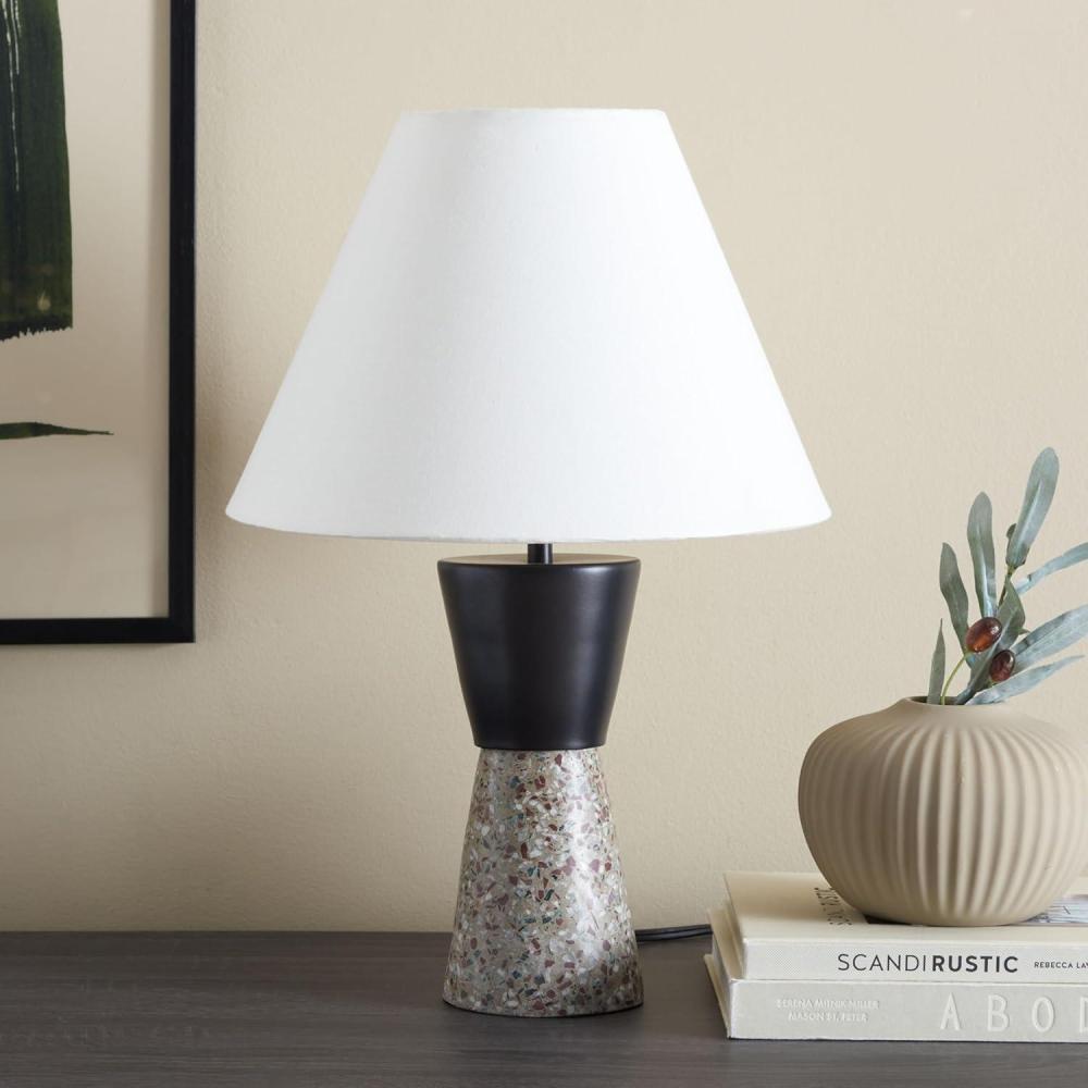 image:imageSAFAVIEH Lighting Collection Callie Grey TerrazzoBlack 22inch Table Lamp LED Bulb IncludedGrey TerrazzoBlack