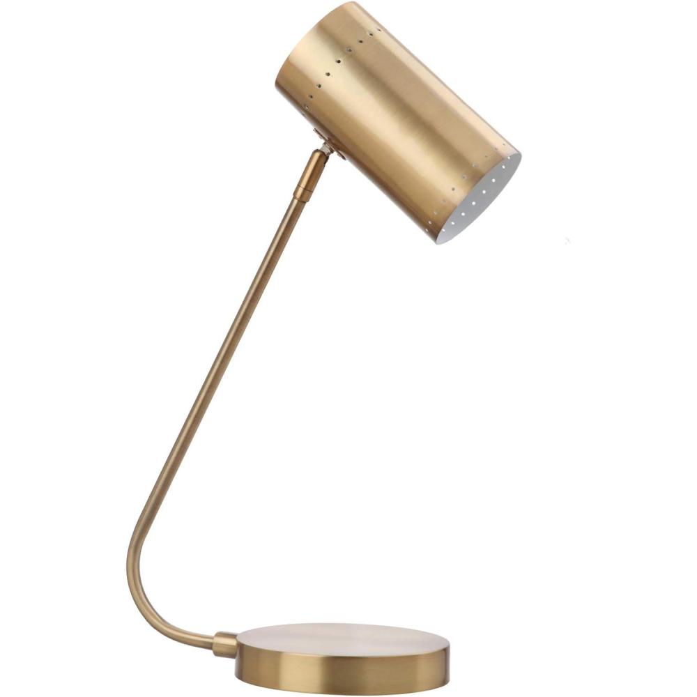 image:imageSAFAVIEH Lighting Collection Crane Brass Gold 23inch Table Lamp with USB Charging Port LED Bulb IncludedGold