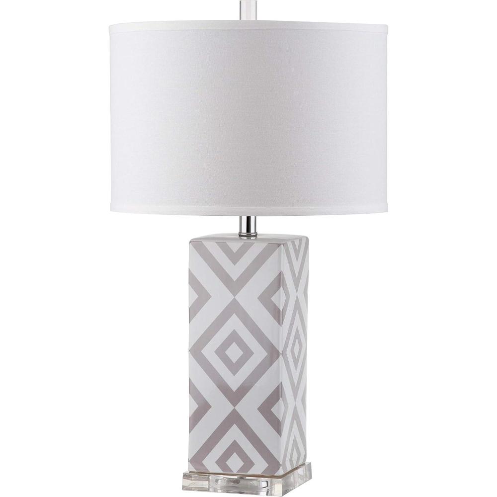 image:imageSAFAVIEH Lighting Collection Diamonds Modern Contemporary Light Blue 27inch Bedroom Living Room Home Office Desk Nightstand Table Lamp LED Bulbs IncludedMulticolored