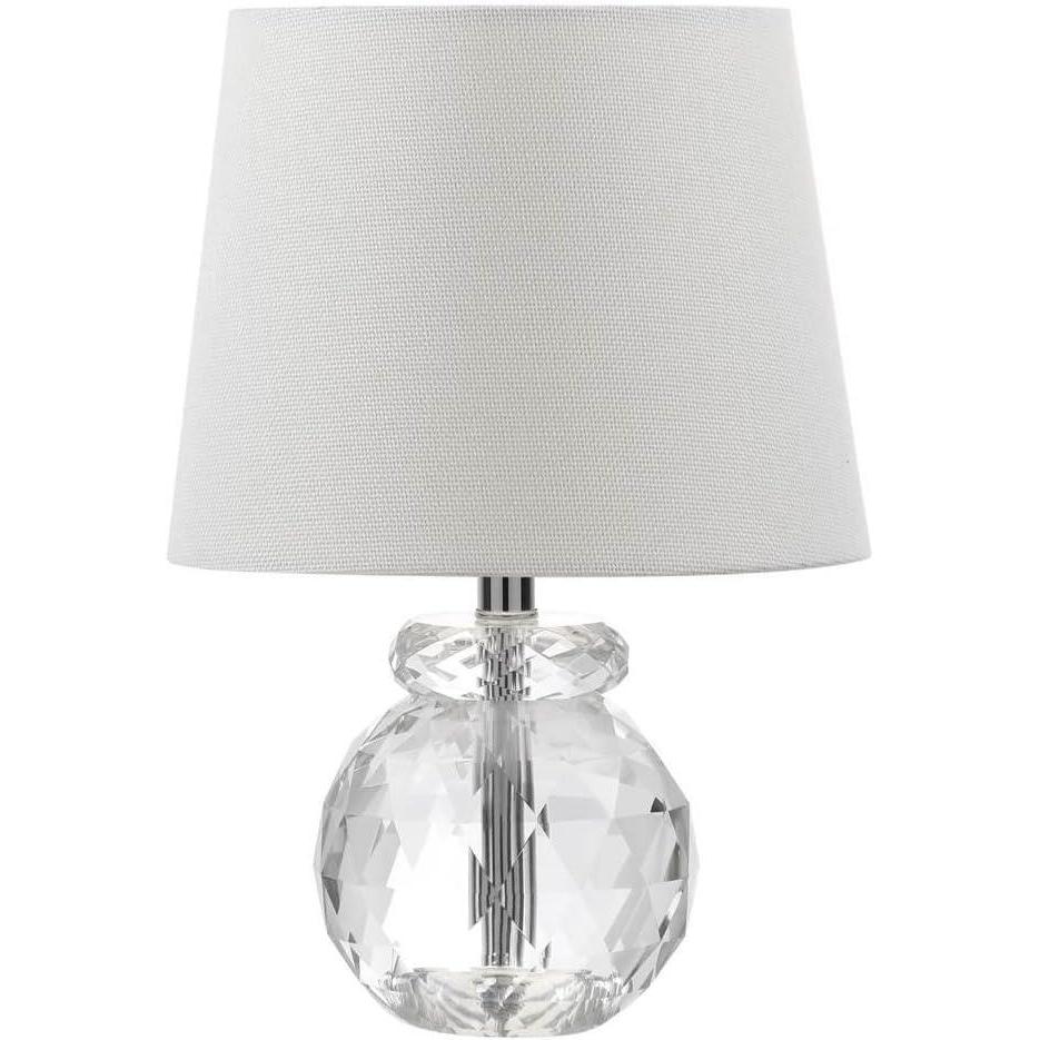 image:imageSAFAVIEH Lighting Collection Eunice Modern Glam Clear Crystal 13inch Bedroom Living Room Home Office Desk Nightstand Round Table Lamp LED Bulb Included