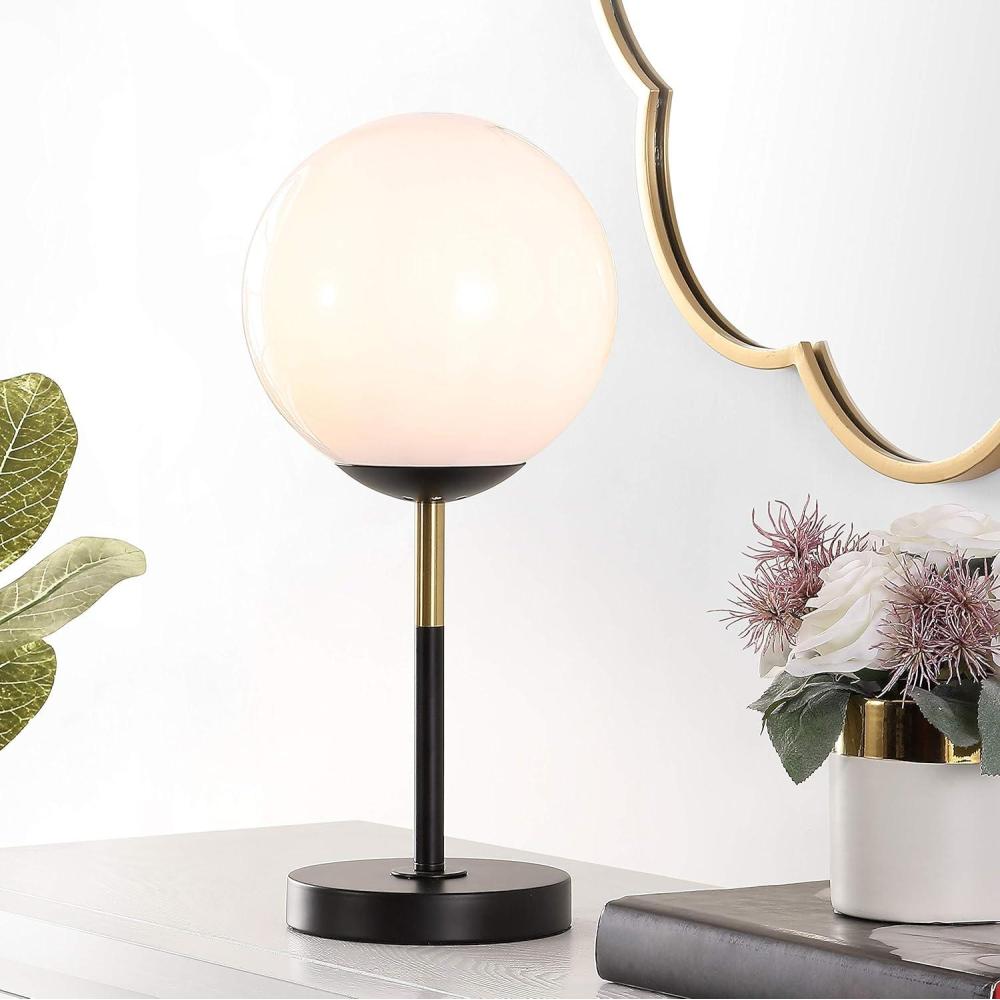 image:imageSAFAVIEH Lighting Collection Gemini Gold 17inch Table Lamp LED Bulb IncludedBlackGold