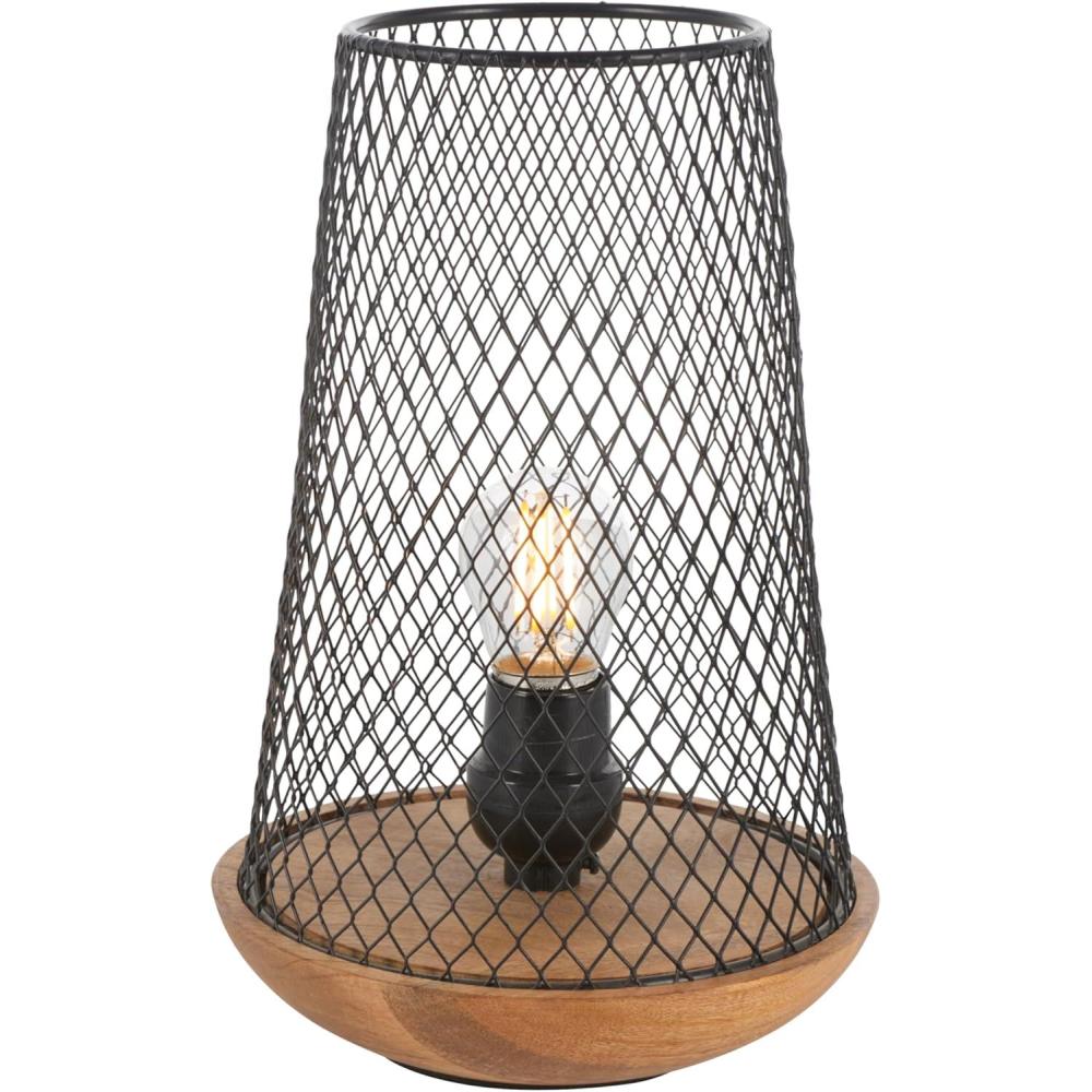 image:imageSAFAVIEH Lighting Collection Haynes BlackNatural 10inch Table Lamp LED Bulb Included
