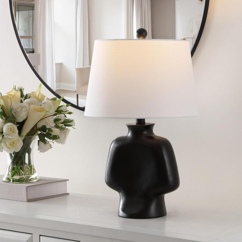 image:imageSAFAVIEH Lighting Collection Johari Black 20inch Table Lamp LED Bulb Included