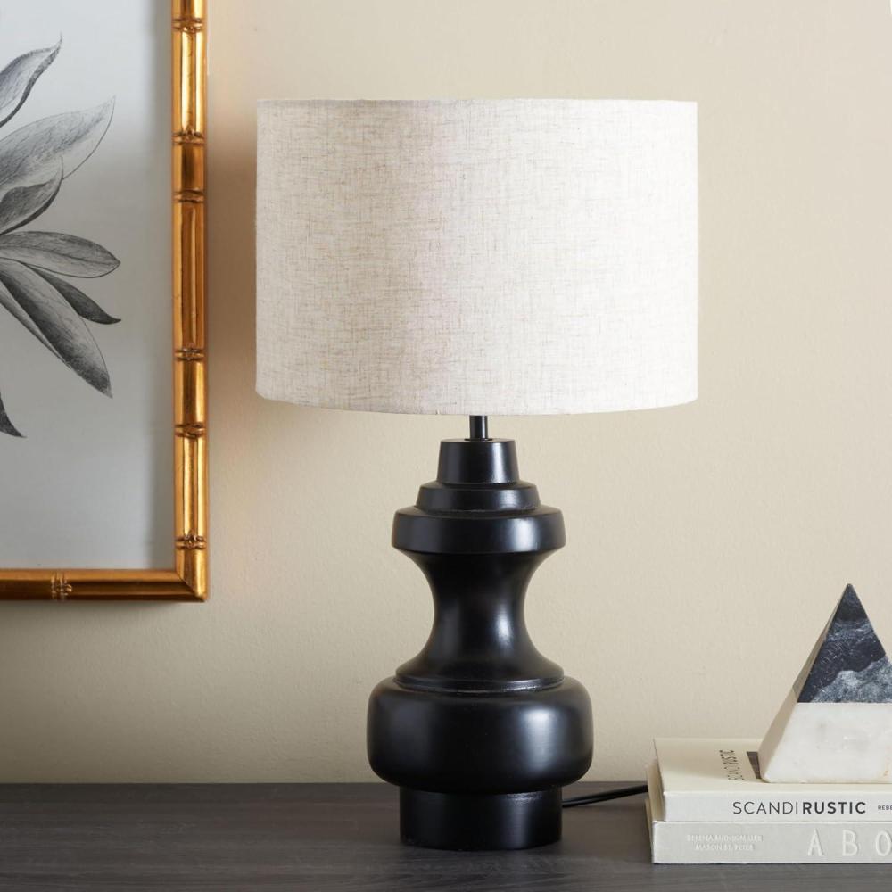 image:imageSAFAVIEH Lighting Collection Junko Black 20inch Table Lamp LED Bulb Included