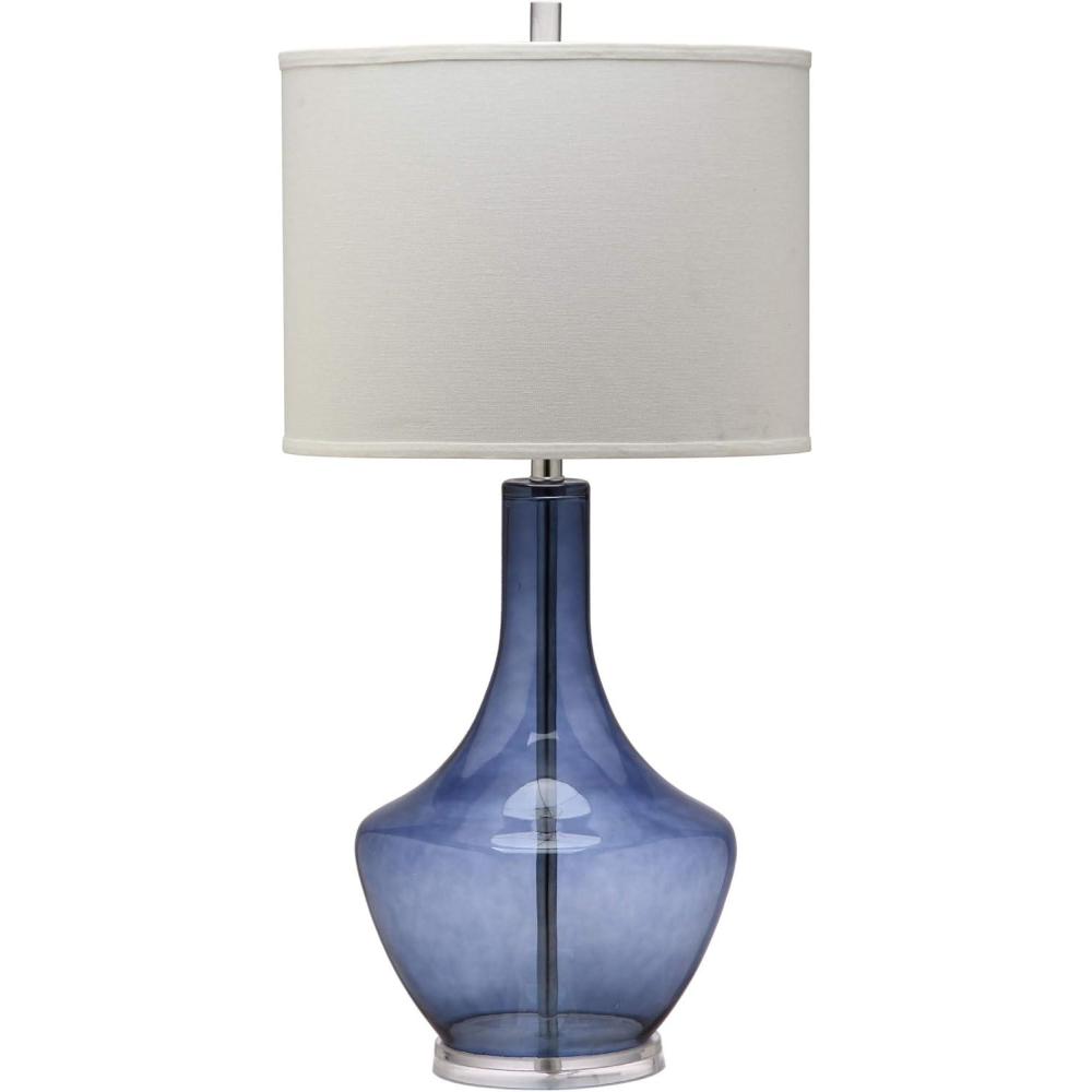 image:imageSAFAVIEH Lighting Collection Mercury Silver Glass 35inch Bedroom Living Room Home Office Desk Nightstand Table Lamp LED Bulb IncludedLight Blue