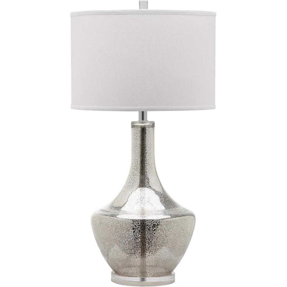 image:imageSAFAVIEH Lighting Collection Mercury Silver Glass 35inch Bedroom Living Room Home Office Desk Nightstand Table Lamp LED Bulb IncludedSilver