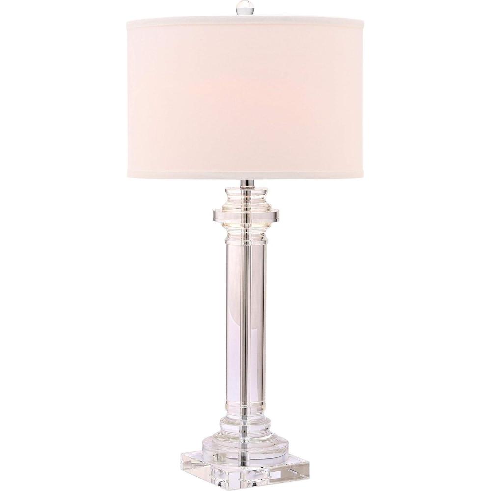 image:imageSAFAVIEH Lighting Collection Nina Modern Crystal Column 30inch Bedroom Living Room Home Office Desk Nightstand Table Lamp LED Bulb Included