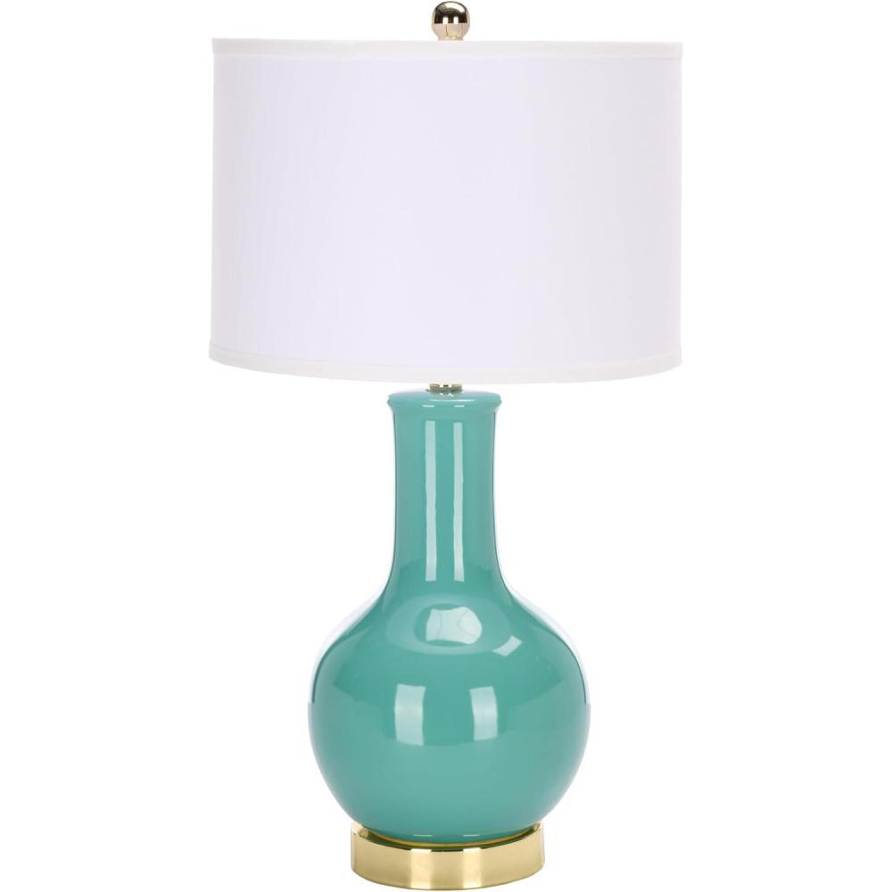image:imageSAFAVIEH Lighting Collection Paris Modern Emerald Green Ceramic 28inch Bedroom Living Room Home Office Desk Nightstand Table Lamp LED Bulb IncludedEmerald