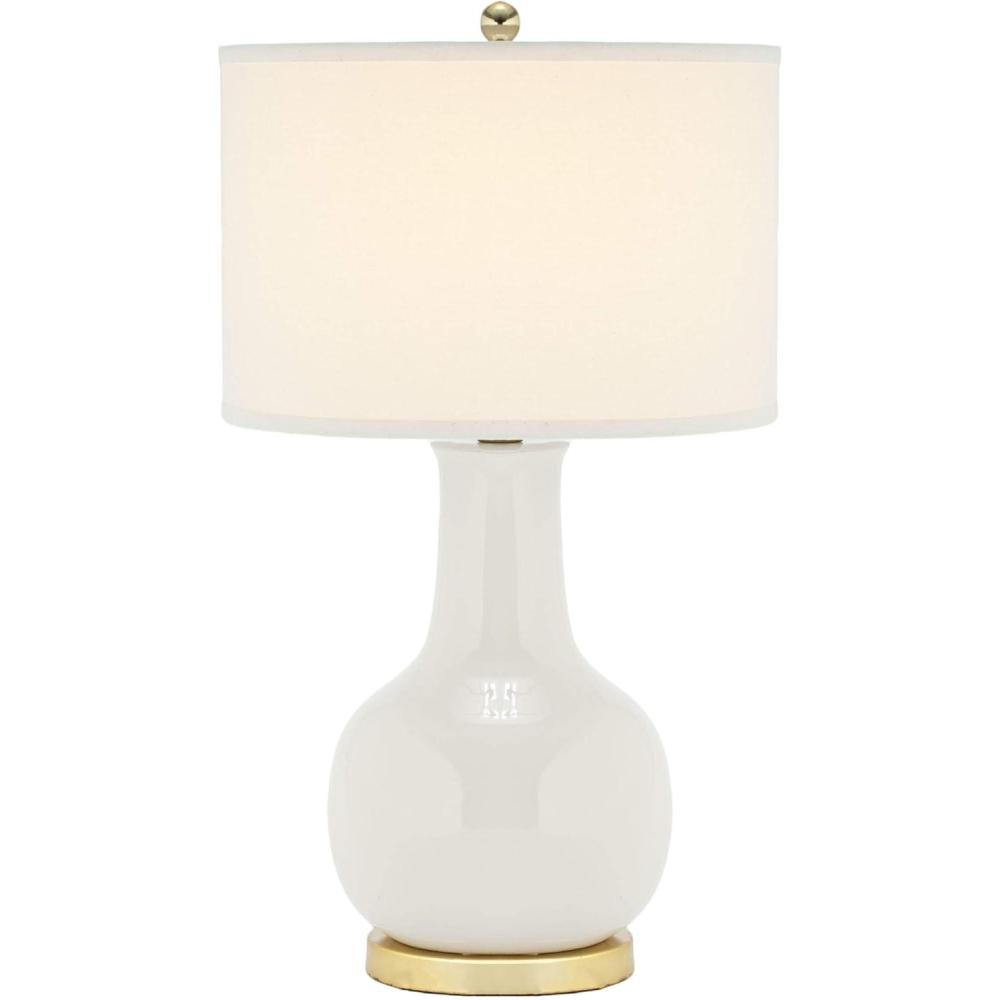 image:imageSAFAVIEH Lighting Collection Paris Modern Emerald Green Ceramic 28inch Bedroom Living Room Home Office Desk Nightstand Table Lamp LED Bulb IncludedGray