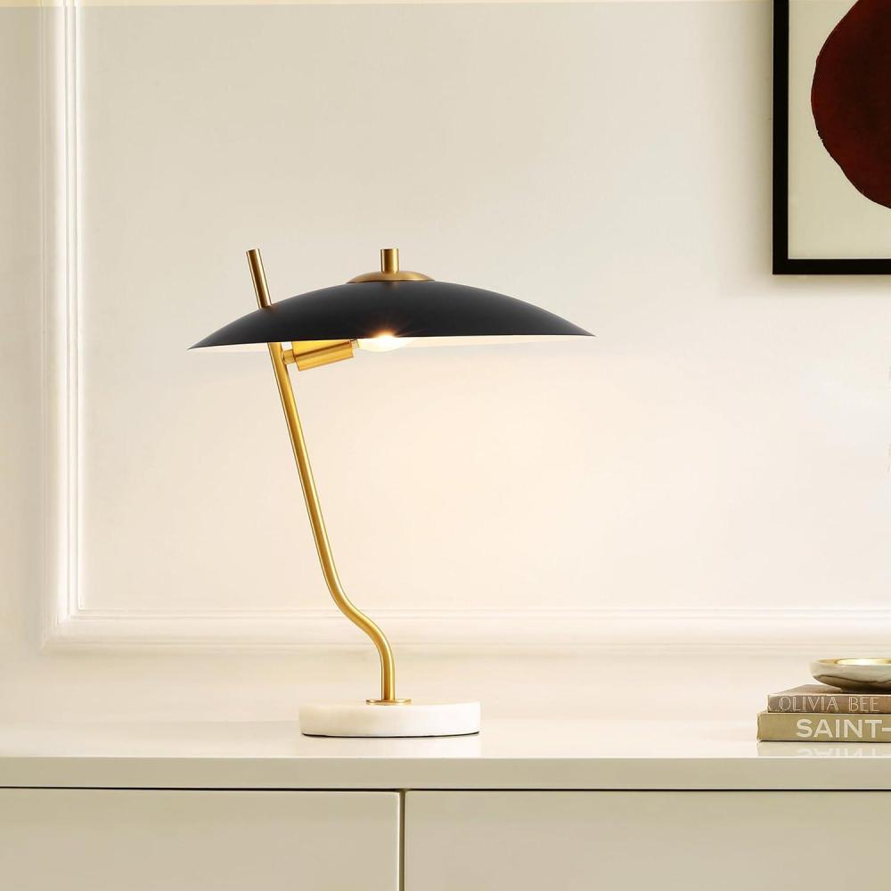 image:imageSAFAVIEH Lighting Collection Studio BlackBrass 16inch Table Lamp LED Bulb Included
