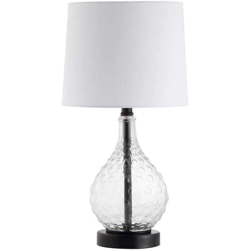 image:imageSAFAVIEH Lighting Collection Targari Black Clear Crystal 19inch Bedroom Living Room Home Office Desk Nightstand Table Lamp LED Bulb Included
