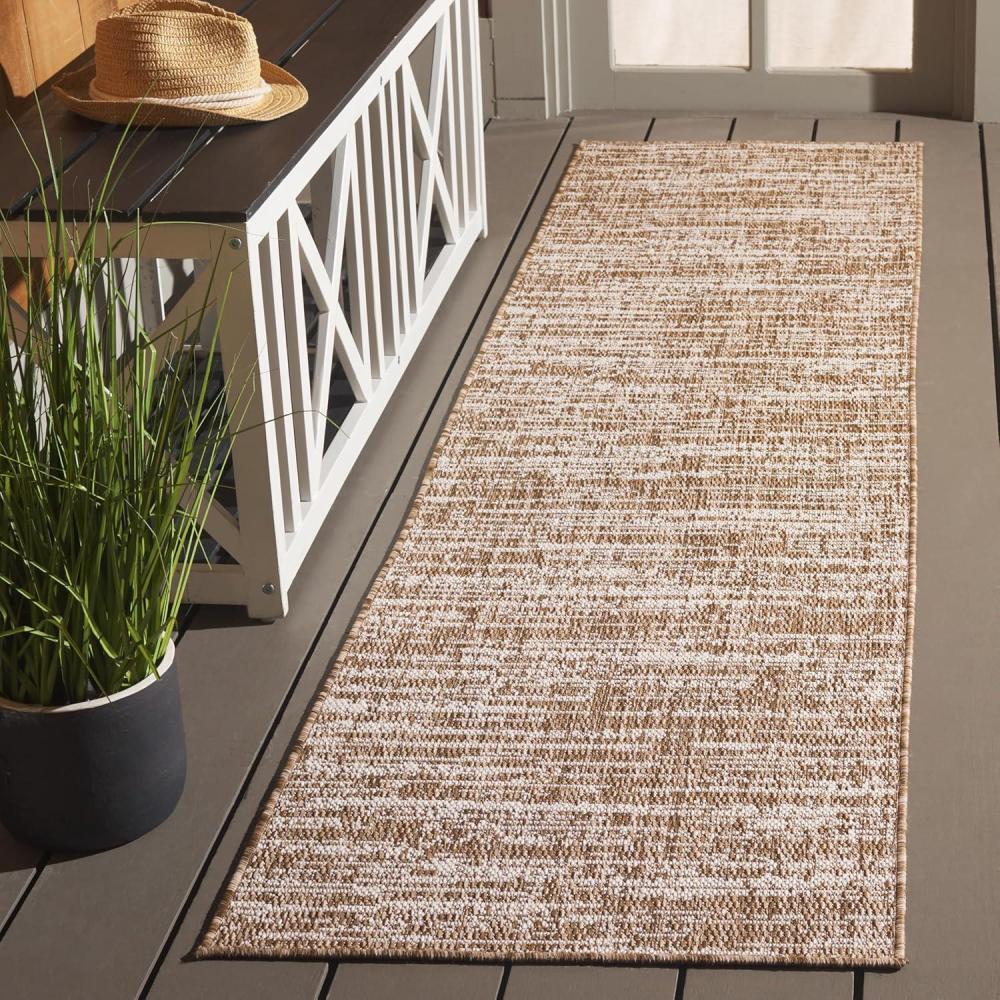 image:imageSAFAVIEH Outdoor Area Rug 8x10  Beach House Collection  Large  Modern Design Black amp Beige Weather Resistant NonShedding amp Easy Cleaning Ideal for Patio Backyard Deck Dining Space BHS424ZBrownIvory