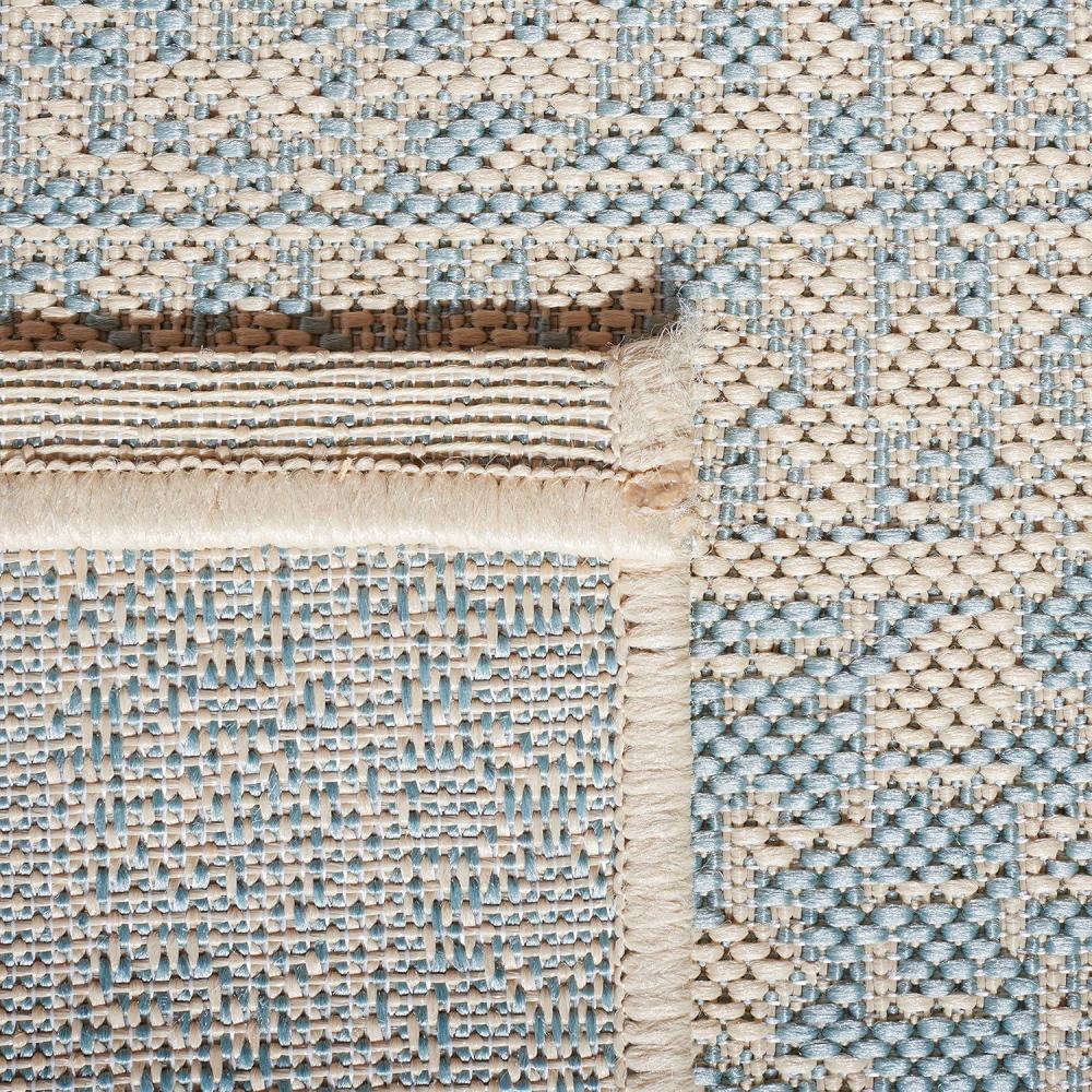 image:imageSAFAVIEH Washable Rug Outdoor Beach House Collection 53 x 76 Cream amp Beige NonShedding amp Easy to Clean Ideal for Patio Backyard Mudroom BHS174ACreamAqua